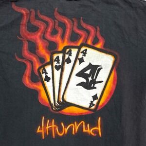 4Hunnid black and red‎ graphic tee